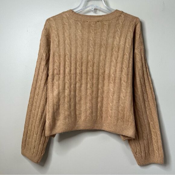 1. State Evermore Wild Oak Cable Knit Crewneck Oversized Pullover Sweater SZ L - Picture 6 of 14